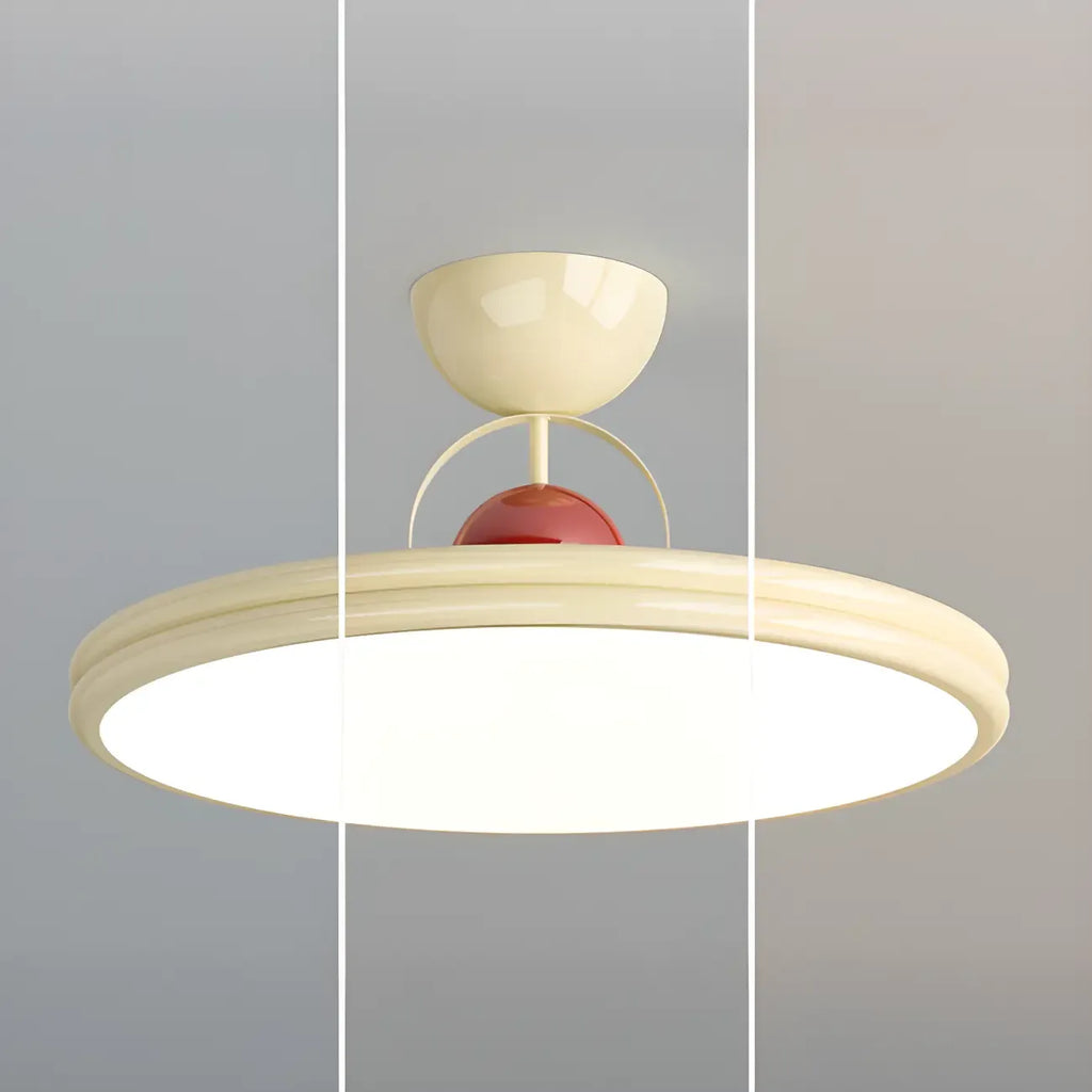 Dimmable Circle Semi-Flush LED Ceiling Light for Bedroom