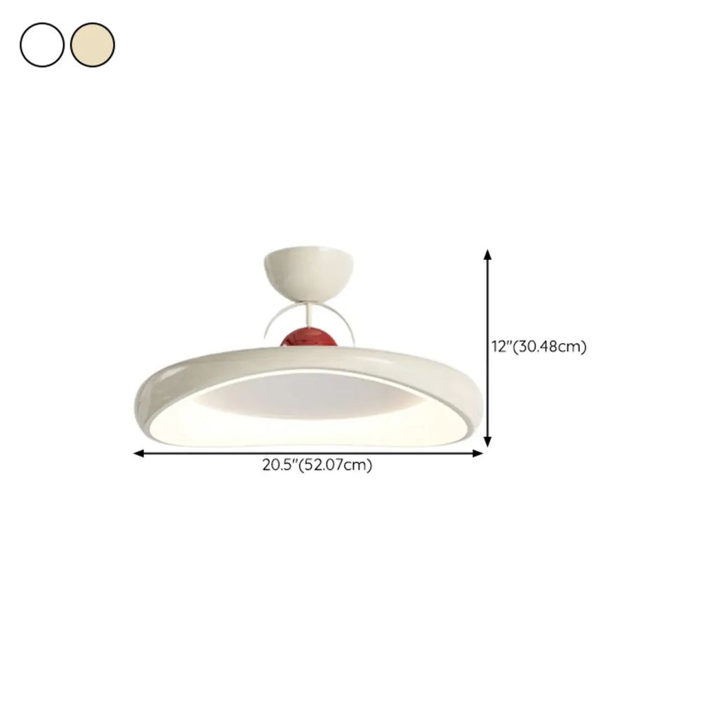 Dimmable Circle Semi-Flush LED Ceiling Light for Bedroom