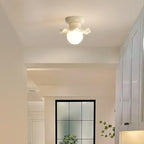 Modern 5 Inch Cream Semi Flush Ceiling Light for Hallway