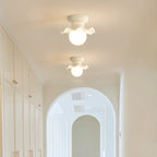 Modern 5 Inch Cream Semi Flush Ceiling Light for Hallway