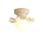 Modern 5 Inch Cream Semi Flush Ceiling Light for Hallway