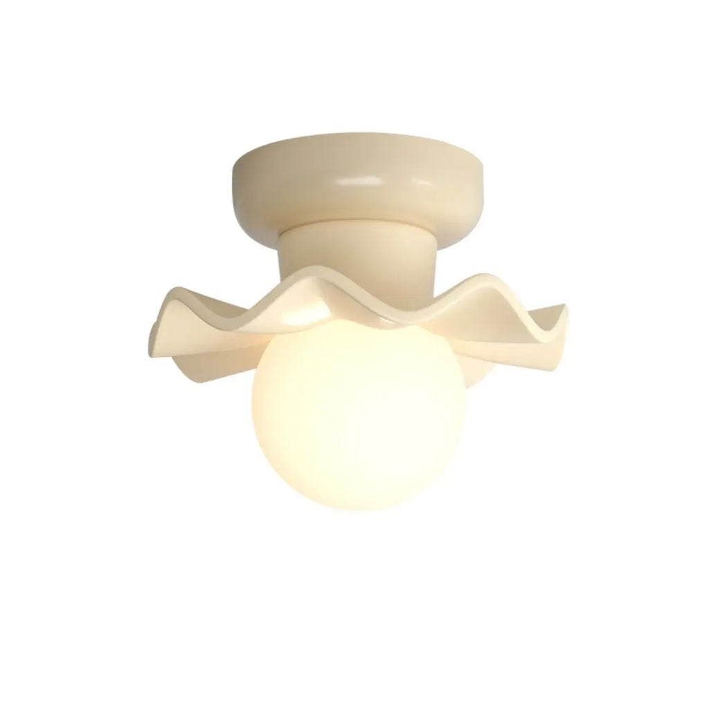 Modern 5 Inch Cream Semi Flush Ceiling Light for Hallway