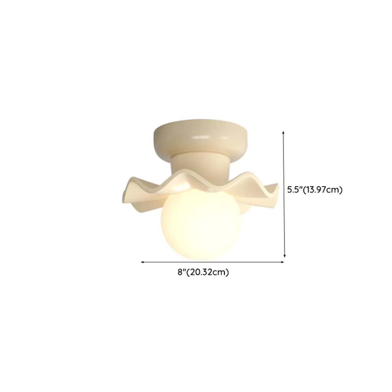 Modern 5 Inch Cream Semi Flush Ceiling Light for Hallway