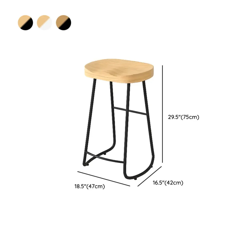 Modern Natural Wood Counter Height Bar Stools