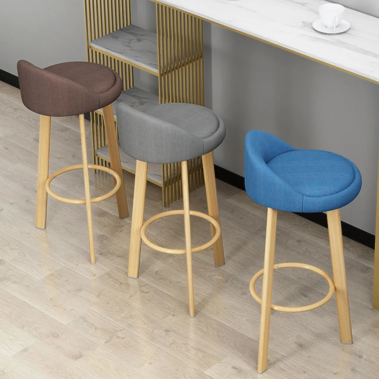 Elegant Fabric Upholstered Stylish Comfort Bar Stool