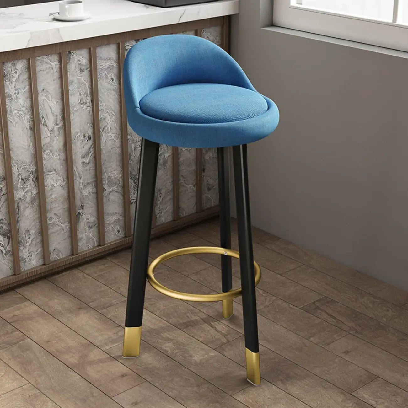 Elegant Fabric Upholstered Stylish Comfort Bar Stool