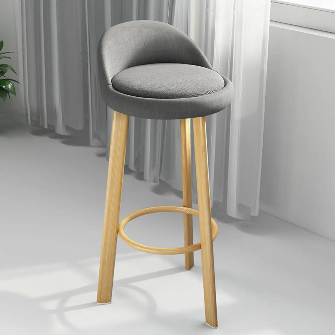 Elegant Fabric Upholstered Stylish Comfort Bar Stool
