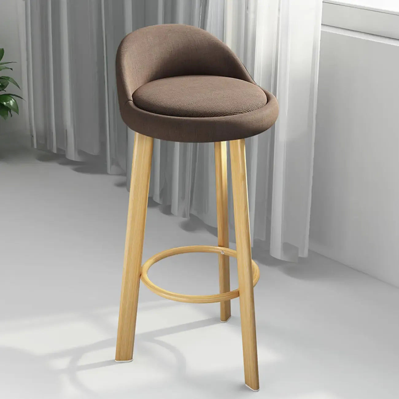 Elegant Fabric Upholstered Stylish Comfort Bar Stool