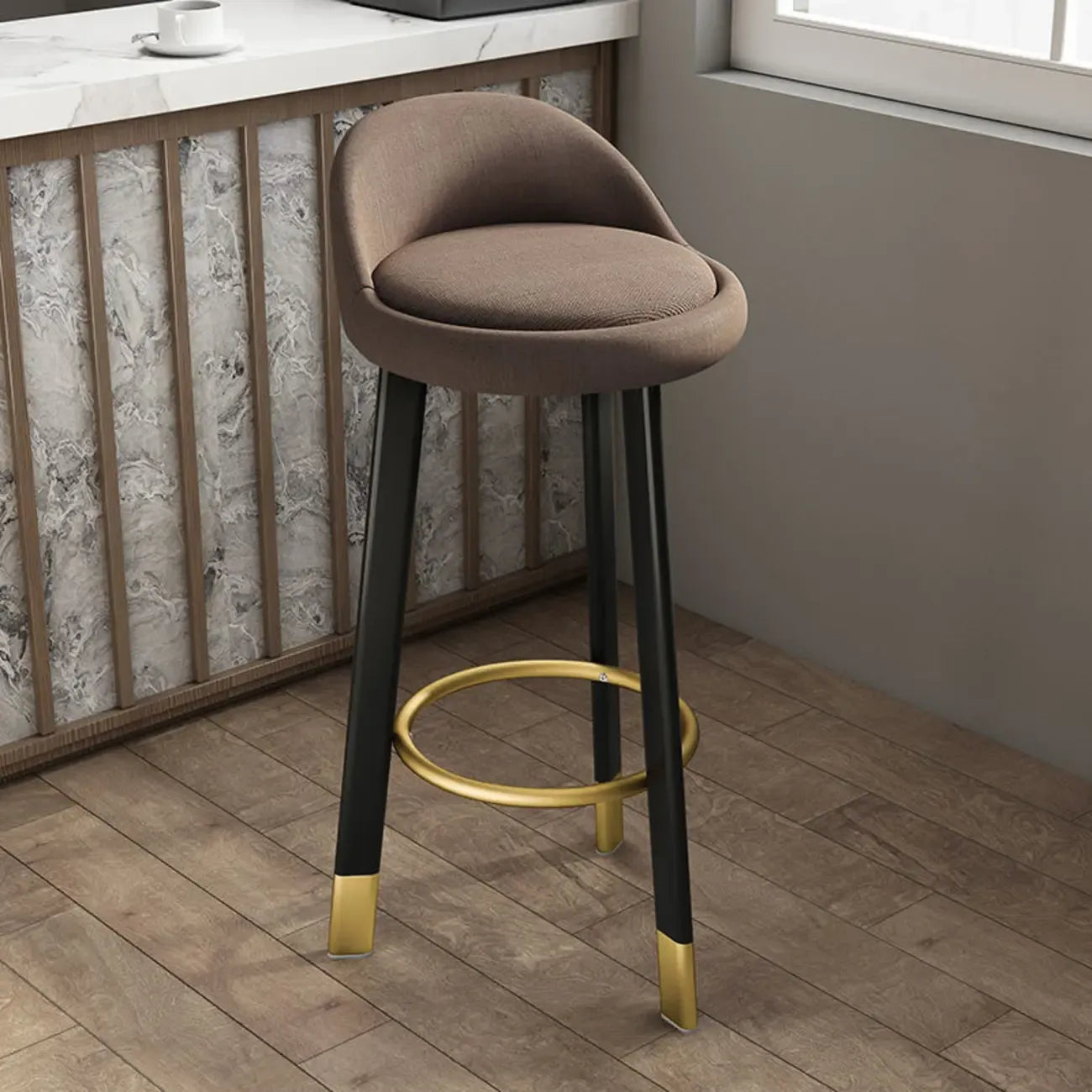 Elegant Fabric Upholstered Stylish Comfort Bar Stool
