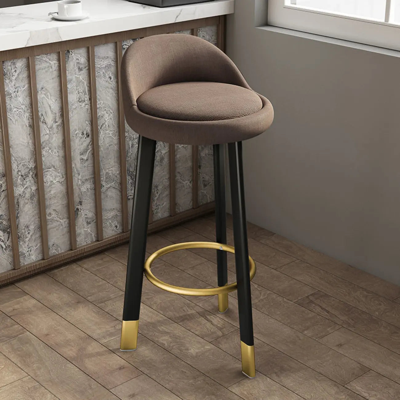 Elegant Fabric Upholstered Stylish Comfort Bar Stool