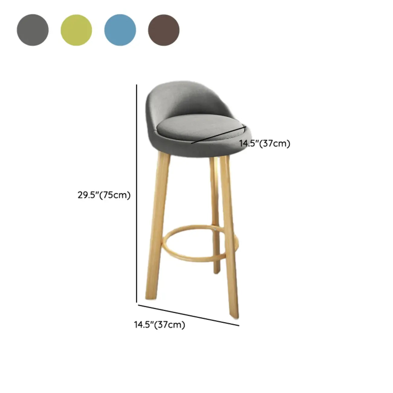 Elegant Fabric Upholstered Stylish Comfort Bar Stool
