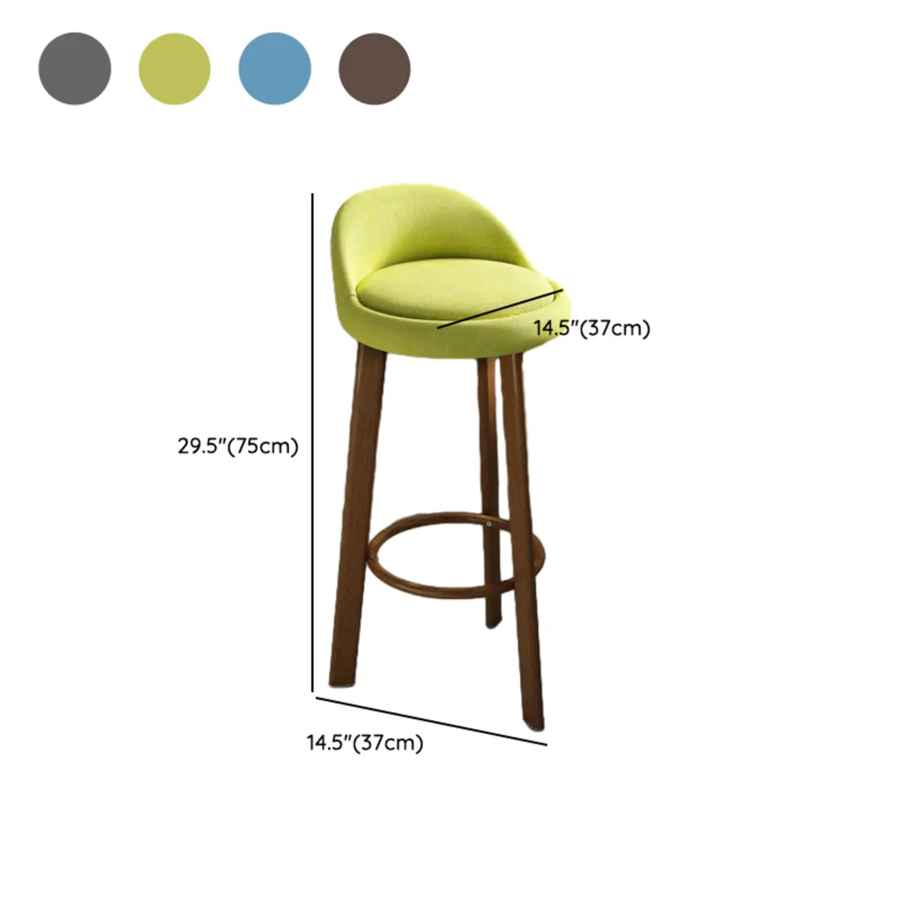 Elegant Fabric Upholstered Stylish Comfort Bar Stool