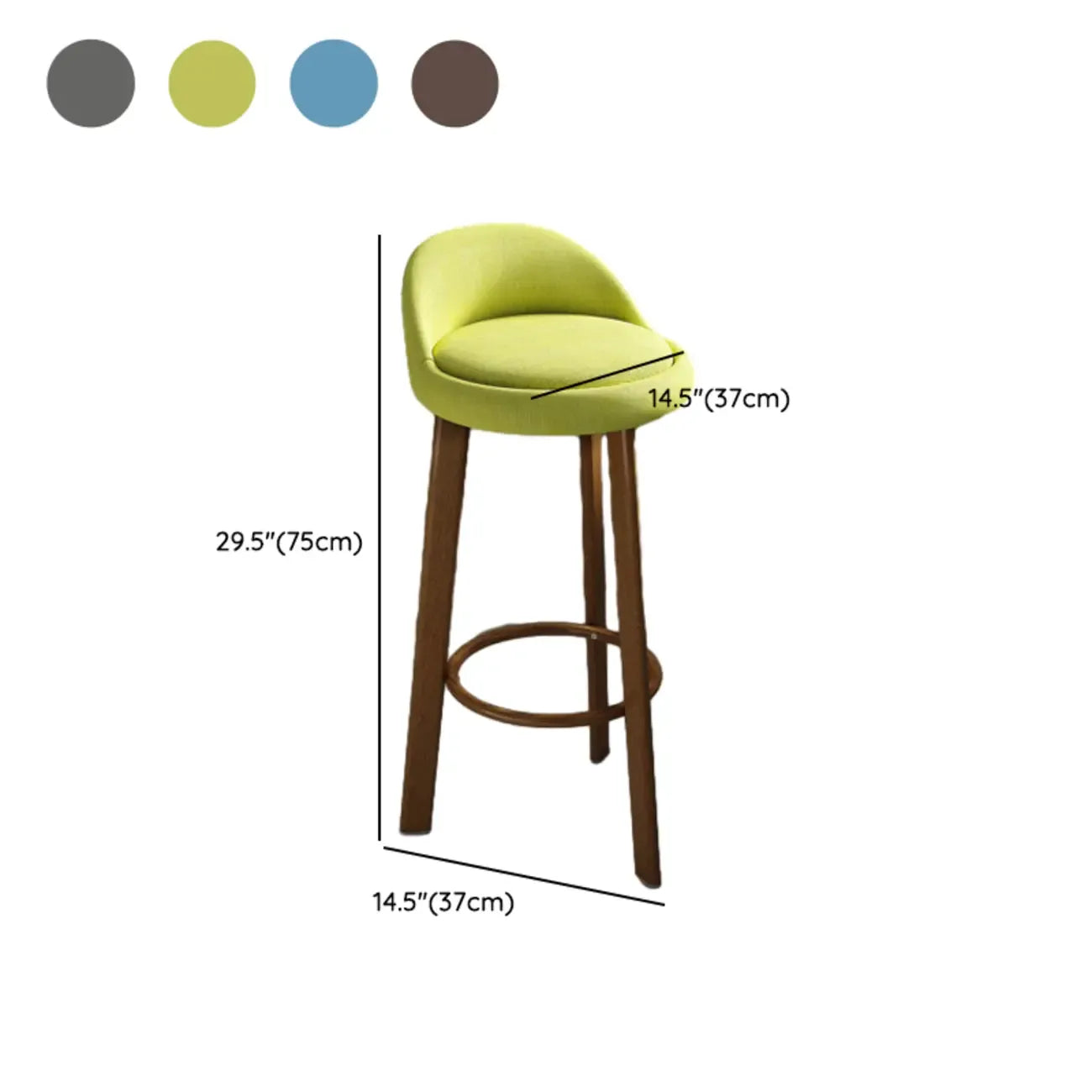 Elegant Fabric Upholstered Stylish Comfort Bar Stool