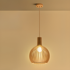 Oriental Adjustable Wood Pendant Light for Kitchen Dining