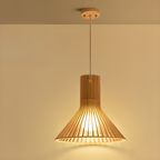 Oriental Adjustable Wood Pendant Light for Kitchen Dining