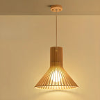 Oriental Adjustable Wood Pendant Light for Kitchen Dining