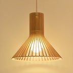 Oriental Adjustable Wood Pendant Light for Kitchen Dining