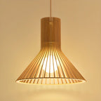 Oriental Adjustable Wood Pendant Light for Kitchen Dining