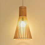 Oriental Adjustable Wood Pendant Light for Kitchen Dining