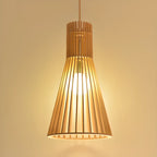Oriental Adjustable Wood Pendant Light for Kitchen Dining