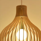 Oriental Adjustable Wood Pendant Light for Kitchen Dining