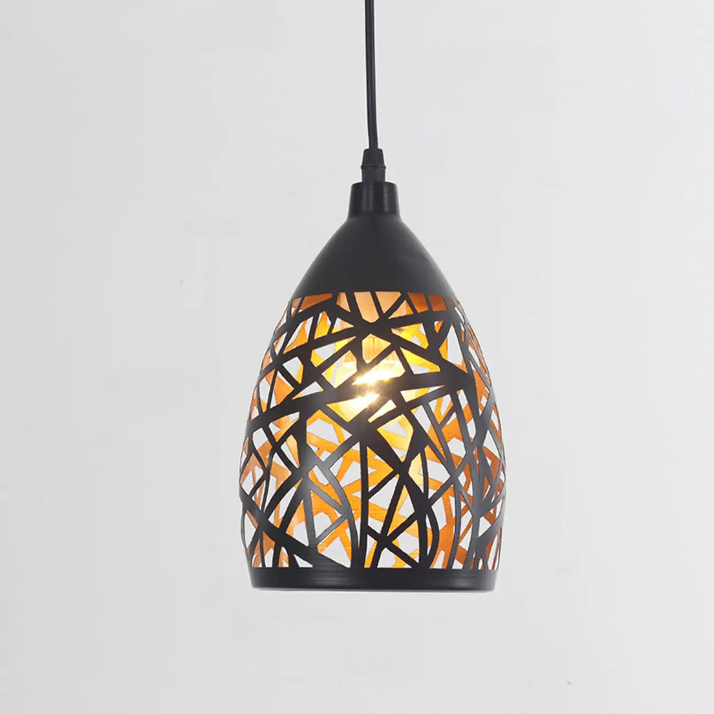 Industrial Black Metal Cone Pendant Light Adjustable for Dining