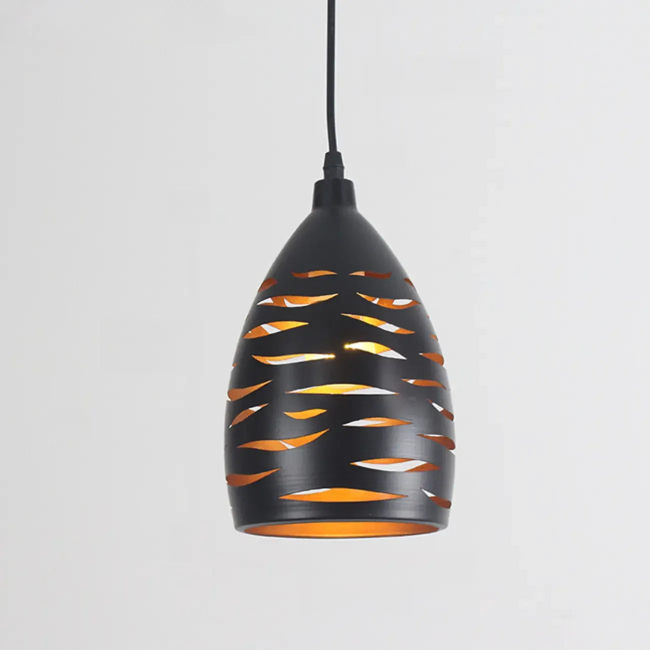 Industrial Black Metal Cone Pendant Light Adjustable for Dining