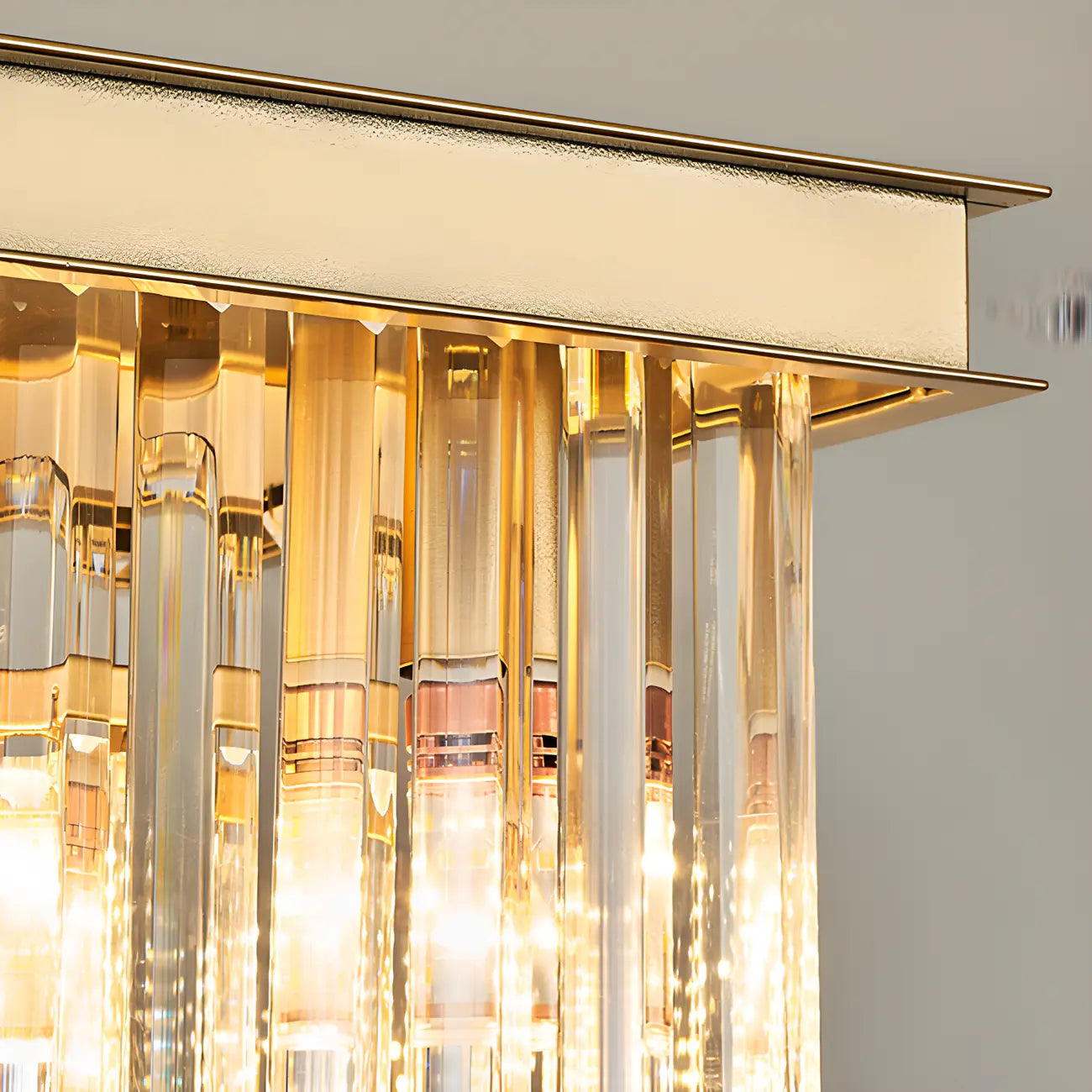Modern Rectangle Adjustable Crystal Island Pendant Light for Kitchen