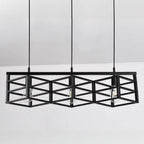 Industrial Rectangle Metal Adjustable Island Pendant Light for Kitchen