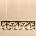 Industrial Rectangle Metal Adjustable Island Pendant Light for Kitchen