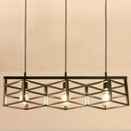 Industrial Rectangle Metal Adjustable Island Pendant Light for Kitchen