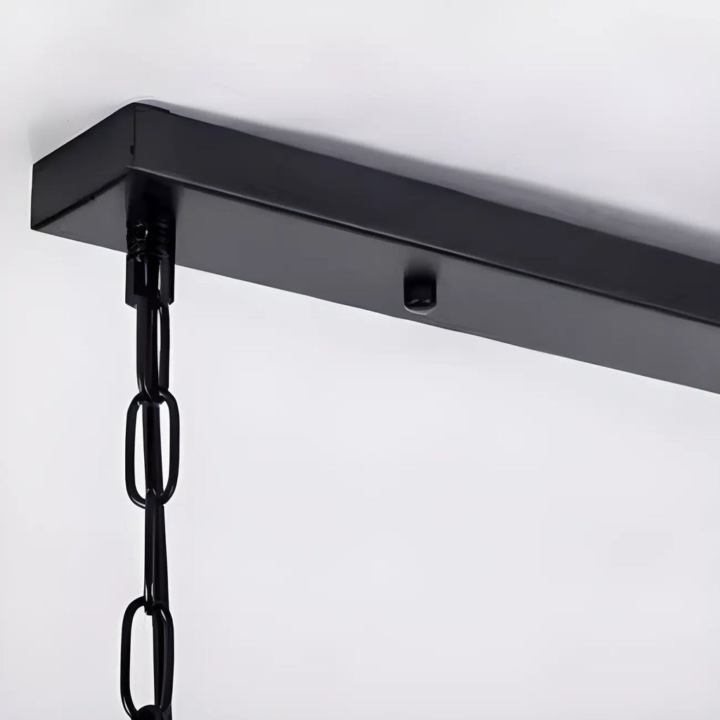 Industrial Rectangle Metal Adjustable Island Pendant Light for Kitchen