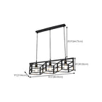 Industrial Rectangle Metal Adjustable Island Pendant Light for Kitchen
