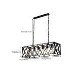 Industrial Rectangle Metal Adjustable Island Pendant Light for Kitchen