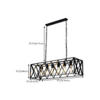 Industrial Rectangle Metal Adjustable Island Pendant Light for Kitchen