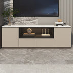 94 Dark Gray Stone Long Cabinet TV Stand with LED Lights