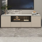 94 Dark Gray Stone Long Cabinet TV Stand with LED Lights