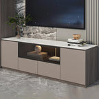 94 Dark Gray Stone Long Cabinet TV Stand with LED Lights