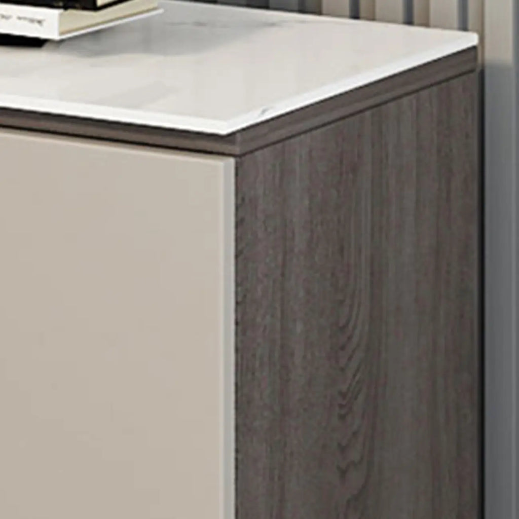 94 Dark Gray Stone Long Cabinet TV Stand with LED Lights