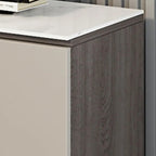 94 Dark Gray Stone Long Cabinet TV Stand with LED Lights