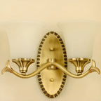 10 to 14 Inch  Brass Wall Sconce with Glass Shade for Bedroom