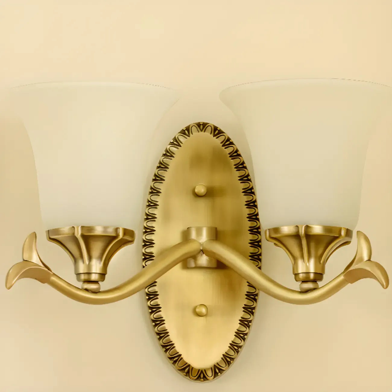 10 to 14 Inch  Brass Wall Sconce with Glass Shade for Bedroom