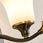 10 to 14 Inch  Brass Wall Sconce with Glass Shade for Bedroom