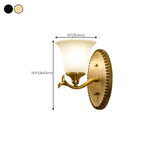 10 to 14 Inch  Brass Wall Sconce with Glass Shade for Bedroom