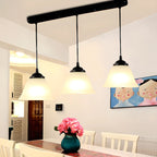 Modern Frosted Glass Adjustable Island Pendant Light for Kitchen