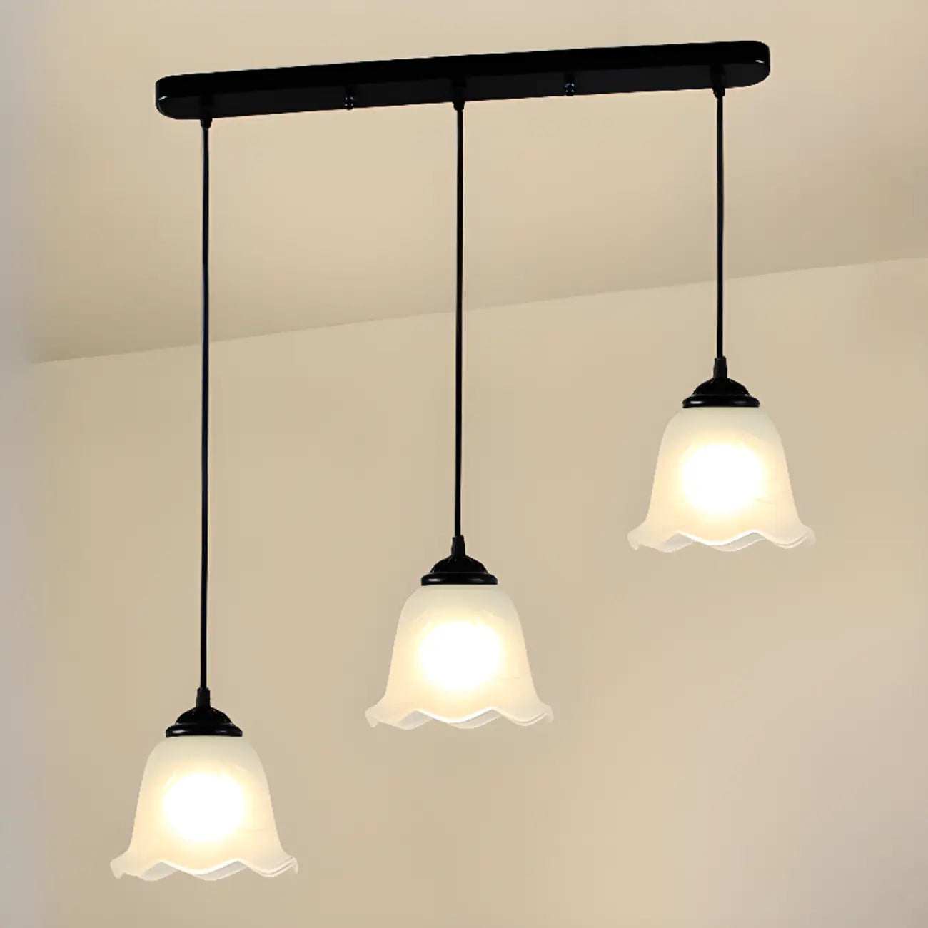 Modern Frosted Glass Adjustable Island Pendant Light for Kitchen
