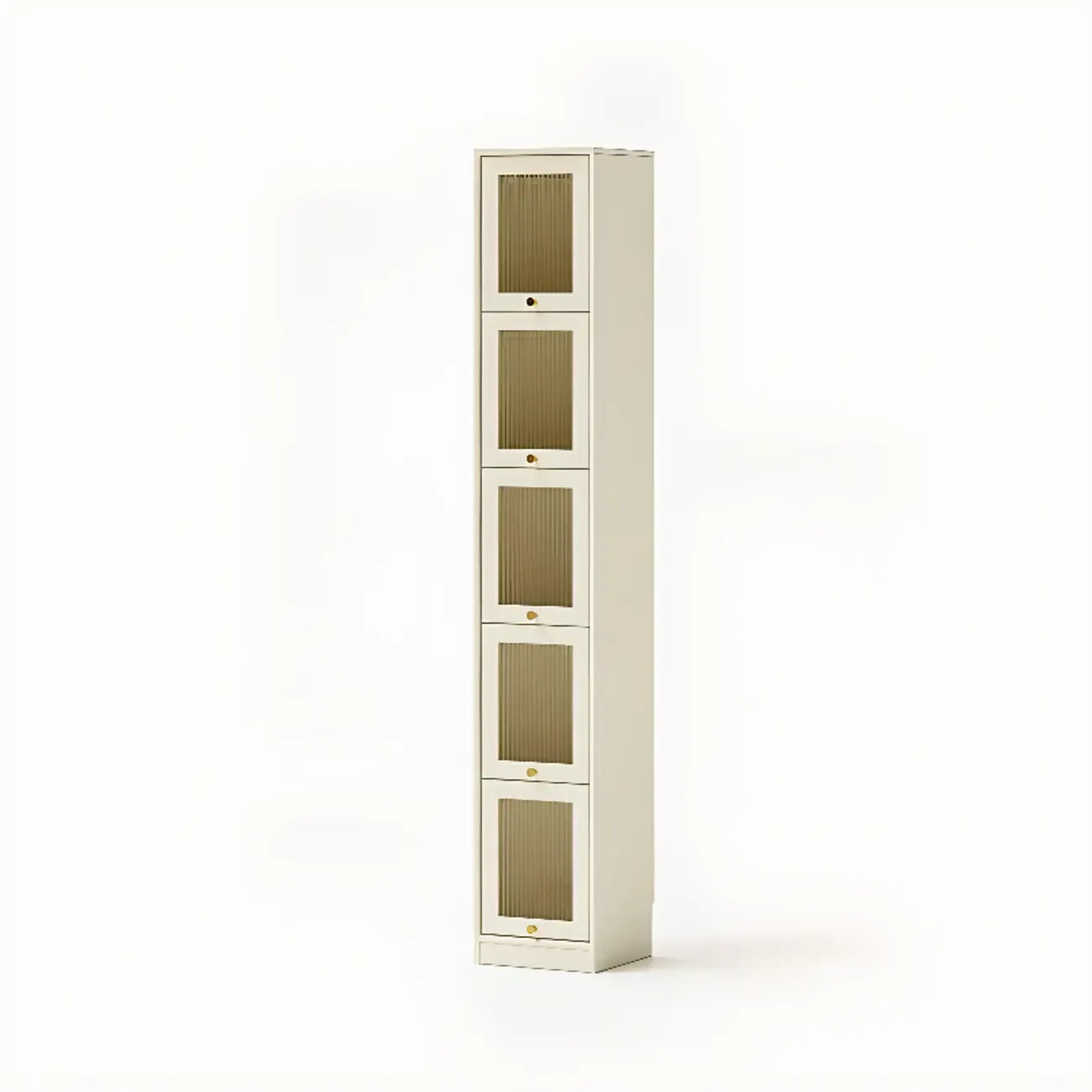 Cherry Wood Vertical Bookcase with Glass Doors