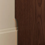 Cherry Wood Vertical Bookcase with Glass Doors