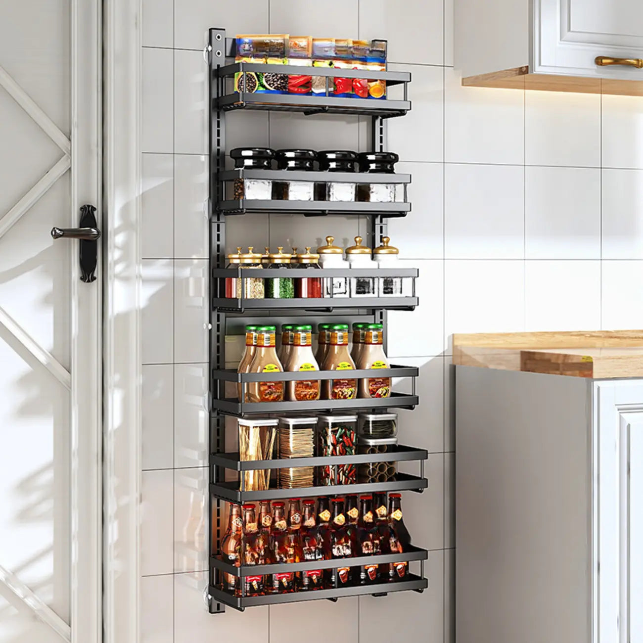 Adjustable Steel Wall-Mounted Multi-Shelf Storage Racks