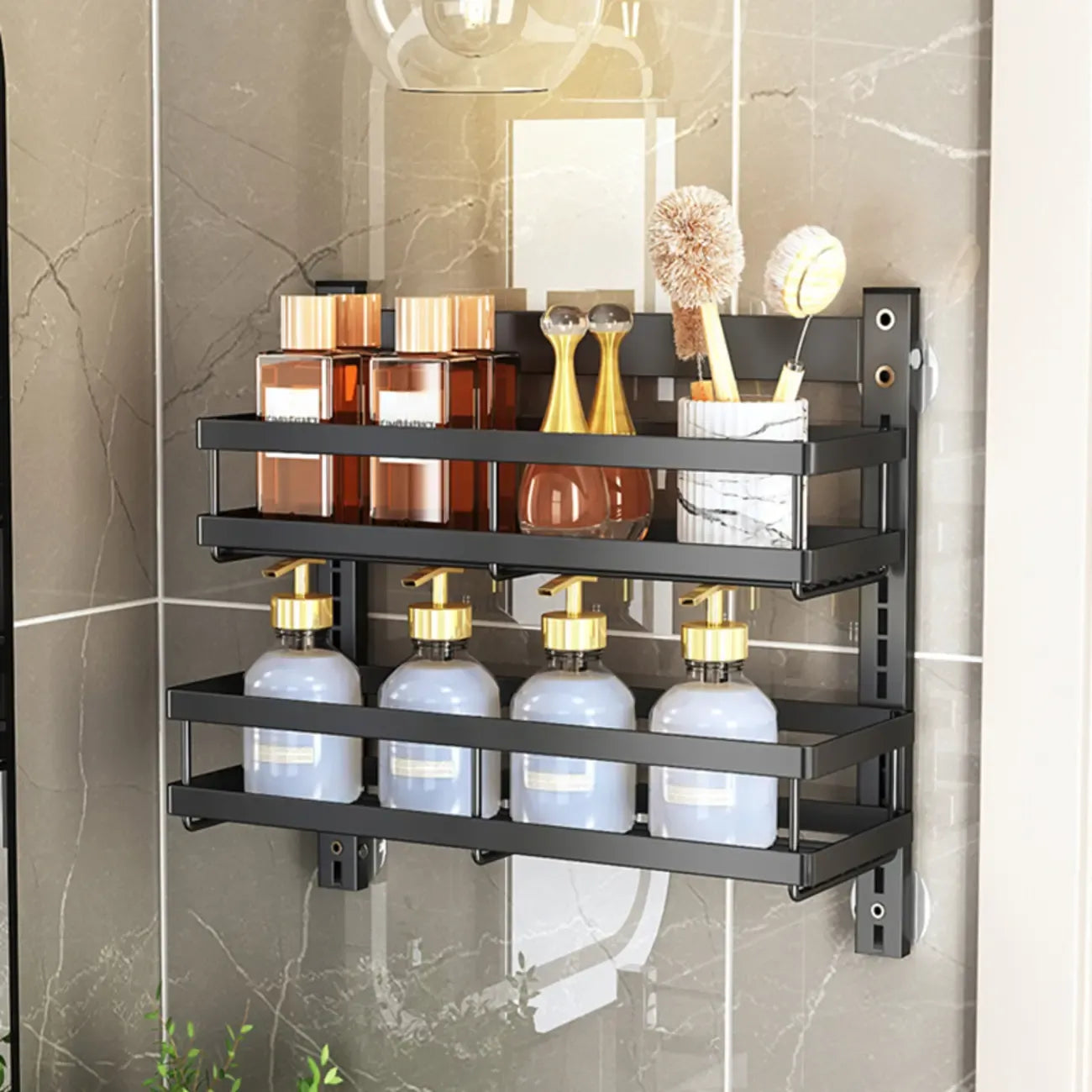Adjustable Steel Wall-Mounted Multi-Shelf Storage Racks